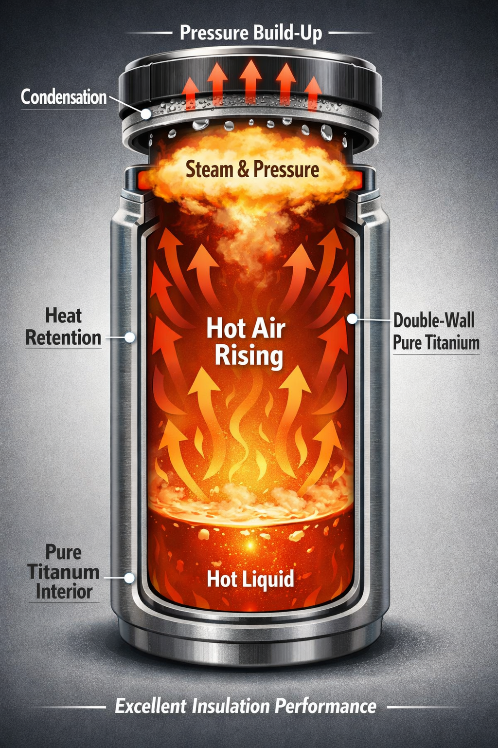 纯钛保温杯使用指南：密封热饮与气压风险的物理机制解析